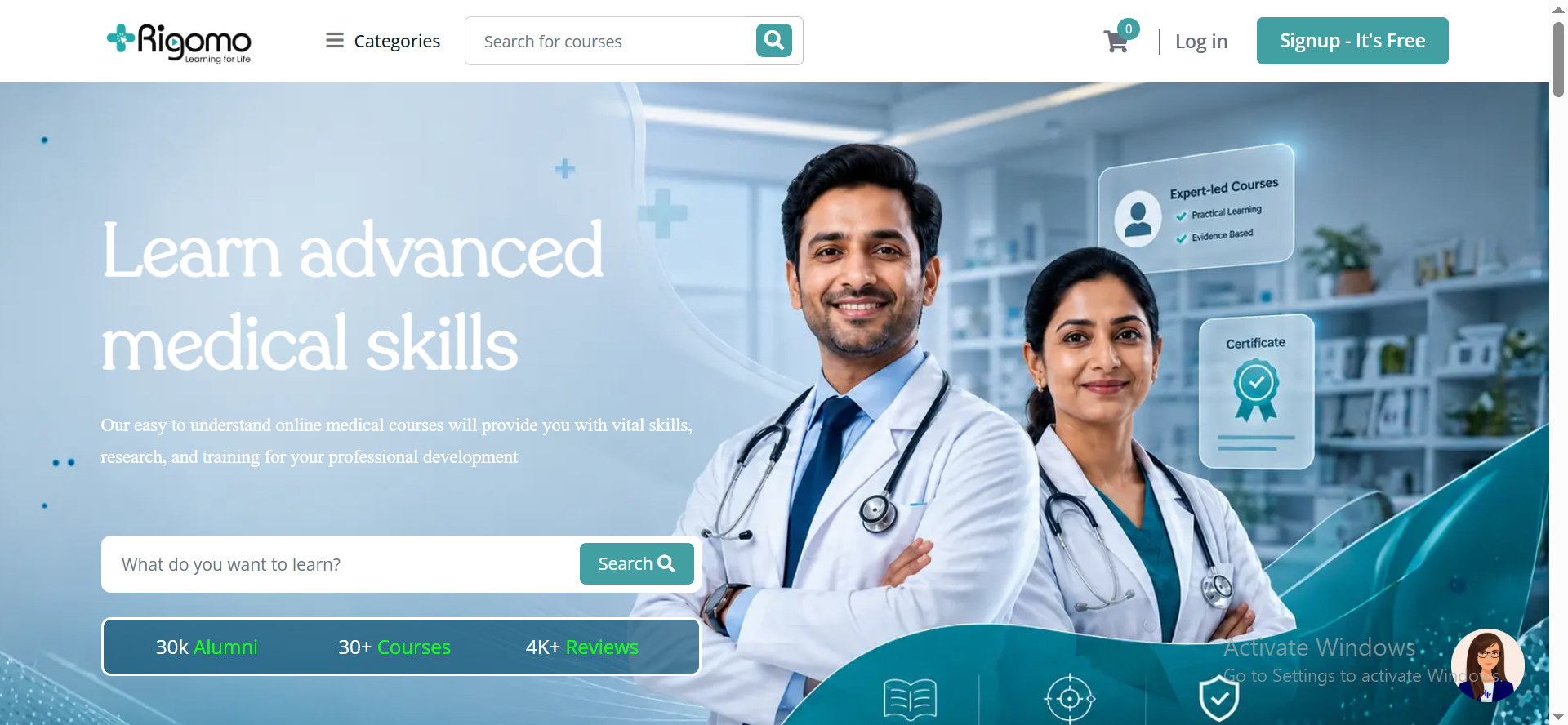 Medical education website developed by ApexStack