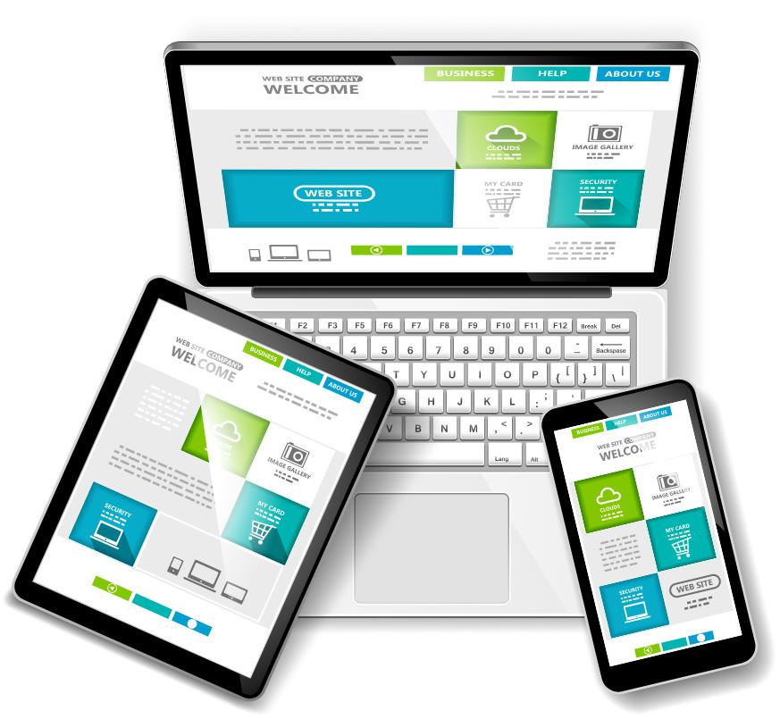 Professional website development on laptop screen